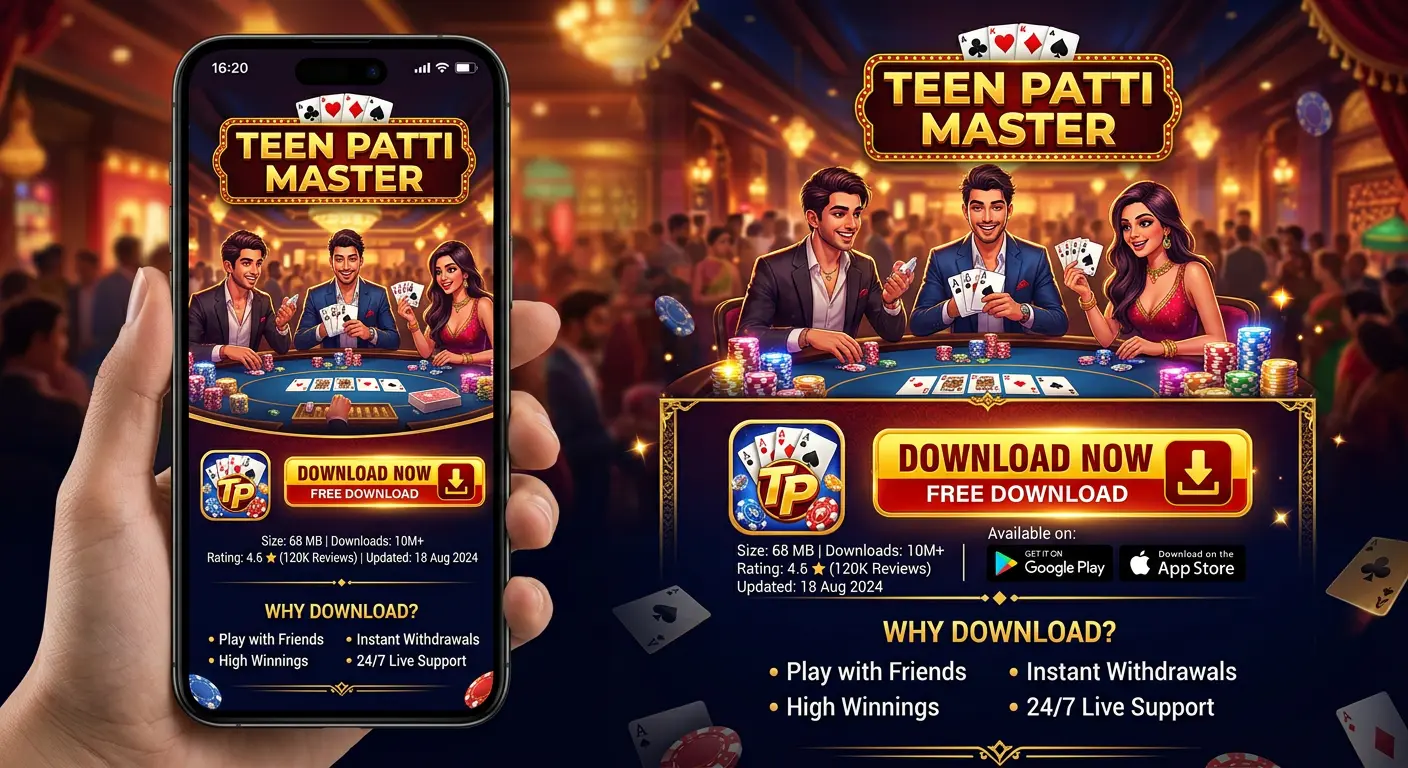 Screenshot showing the Teen Patti Master download and install confirmation screen